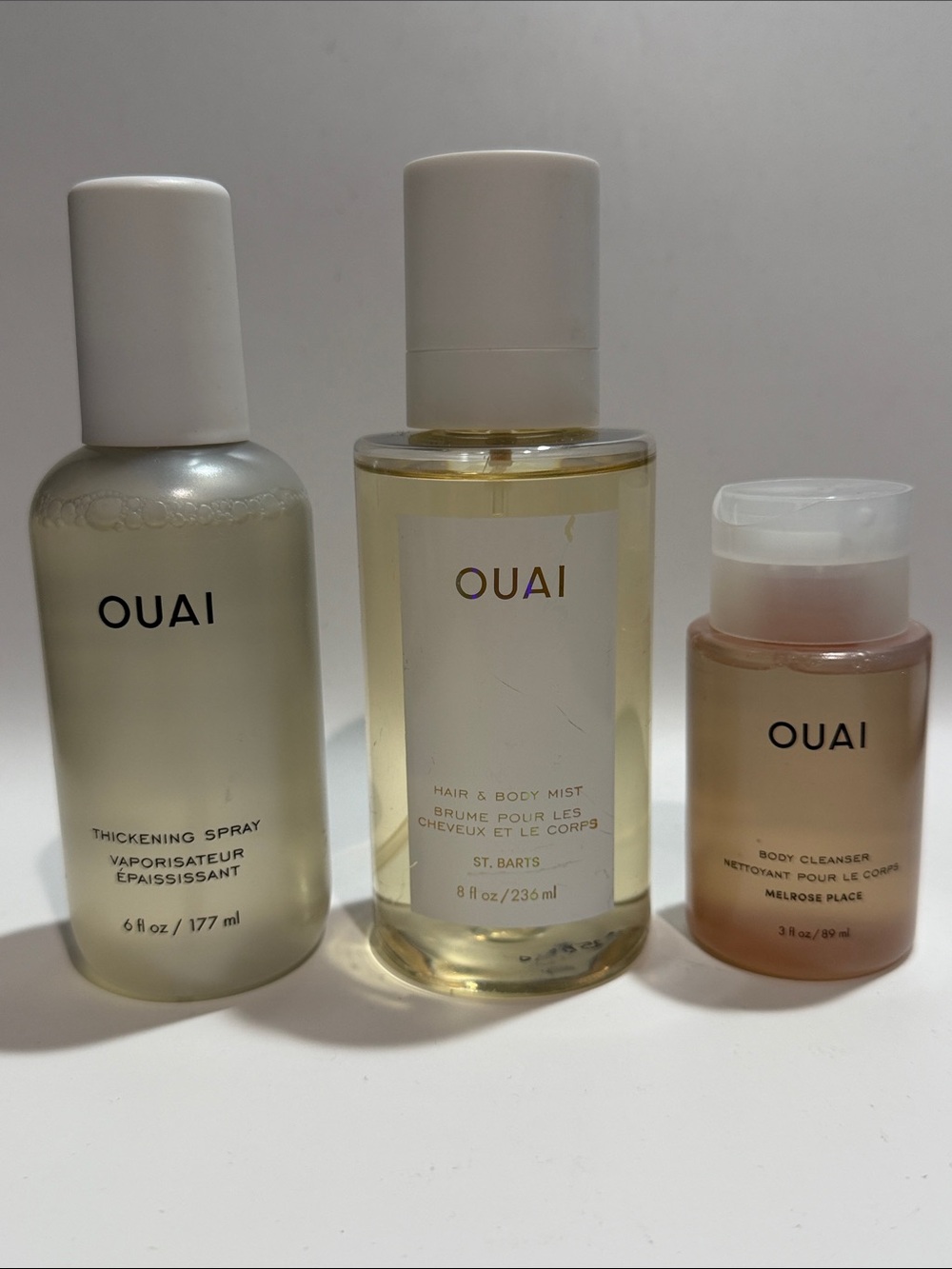 BUNDLE of OUAI BODY CLEANSER (Mini)+MIST (F/S)&HAIR THICKENING SPRAY (F/S) NEW!!